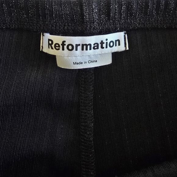 Reformation Women’s Size Small Black Metallic Pants –Shimmery Evening - Picture 3 of 4